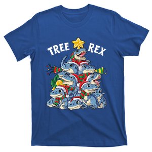 Christmas Dinosaur Tree Rex Pajamas Xmas Santa Hat Gift T-Shirt