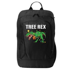 Christmas Dinosaur Tree Rex Xmas Lights T Rex Dinosaur Gift City Backpack