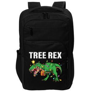 Christmas Dinosaur Tree Rex Xmas Lights T Rex Dinosaur Gift Impact Tech Backpack