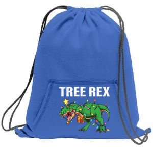 Christmas Dinosaur Tree Rex Xmas Lights T Rex Dinosaur Gift Sweatshirt Cinch Pack Bag