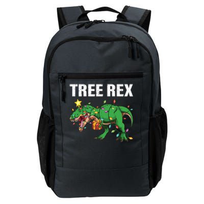 Christmas Dinosaur Tree Rex Xmas Lights T Rex Dinosaur Gift Daily Commute Backpack