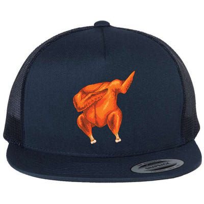 Cool Dabbing Turkey Roast Funny Dab Dinner Thanksgiving Gift Flat Bill Trucker Hat