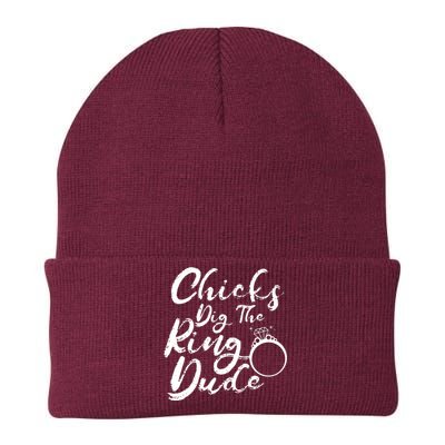 Chicks Dig The Ring Dude Knit Cap Winter Beanie