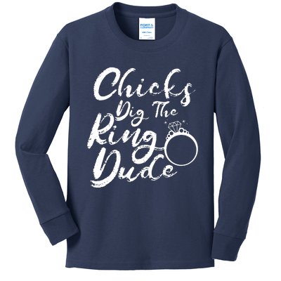 Chicks Dig The Ring Dude Kids Long Sleeve Shirt