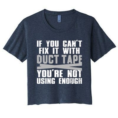 Cute Duct Tape Art For Men Women Engineer Humorous Saying Women's Crop Top Tee