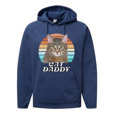 Cat Daddy Tabby Vintage Eighties Style Cat Retro Cute Dog Performance Fleece Hoodie