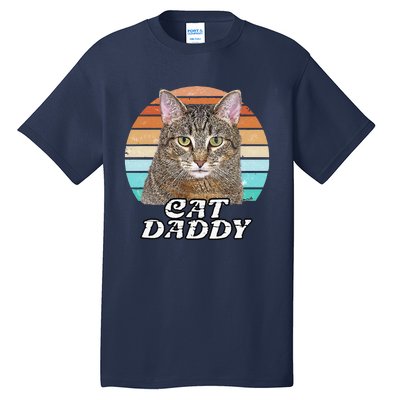 Cat Daddy Tabby Vintage Eighties Style Cat Retro Cute Dog Tall T-Shirt