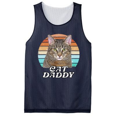 Cat Daddy Tabby Vintage Eighties Style Cat Retro Cute Dog Mesh Reversible Basketball Jersey Tank