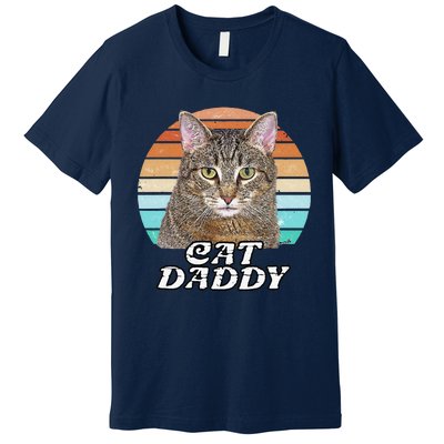 Cat Daddy Tabby Vintage Eighties Style Cat Retro Cute Dog Premium T-Shirt