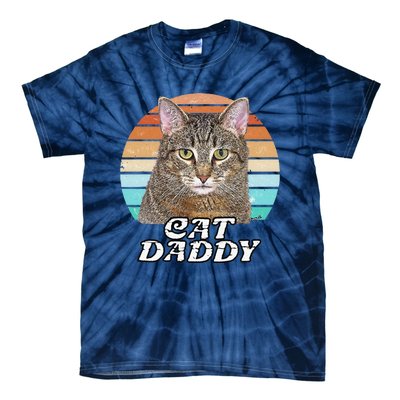 Cat Daddy Tabby Vintage Eighties Style Cat Retro Cute Dog Tie-Dye T-Shirt