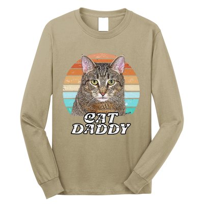 Cat Daddy Tabby Vintage Eighties Style Cat Retro Cute Dog Long Sleeve Shirt