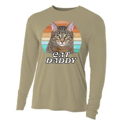 Cat Daddy Tabby Vintage Eighties Style Cat Retro Cute Dog Cooling Performance Long Sleeve Crew