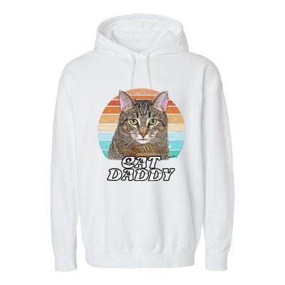 Cat Daddy Tabby Vintage Eighties Style Cat Retro Cute Dog Garment-Dyed Fleece Hoodie