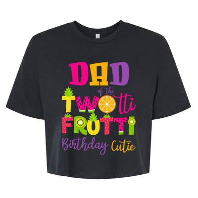 Cute Dad Twotii Frutti Birthday Family 2nd Birthday Girl Bella+Canvas Jersey Crop Tee