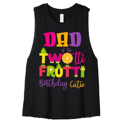 Cute Dad Twotii Frutti Birthday Family 2nd Birthday Girl Women's Racerback Cropped Tank