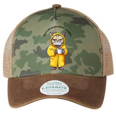 Cat Don’T Talk To Me Before My Coffee Legacy Tie Dye Trucker Hat