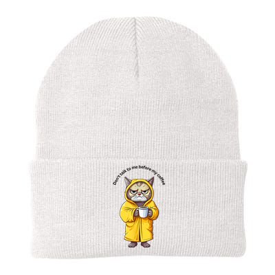 Cat Don’T Talk To Me Before My Coffee Knit Cap Winter Beanie