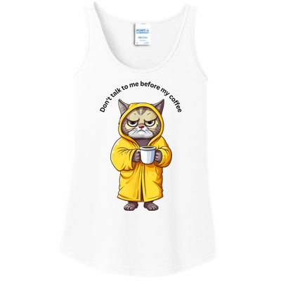 Cat Don’T Talk To Me Before My Coffee Ladies Essential Tank