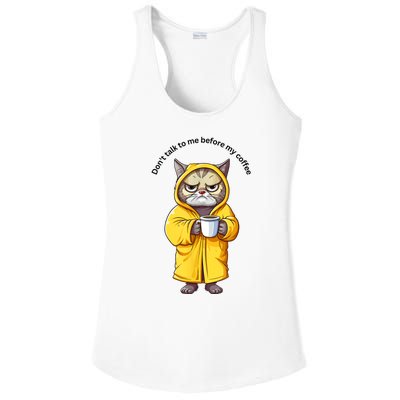 Cat Don’T Talk To Me Before My Coffee Ladies PosiCharge Competitor Racerback Tank