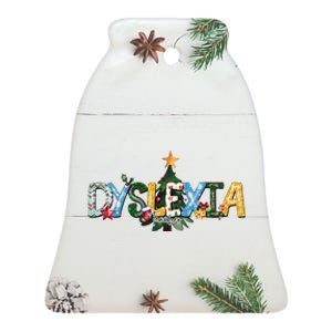 Christmas Dyslexia Teacher Xmas Tree Dyslexia Therapist Ceramic Bell Ornament