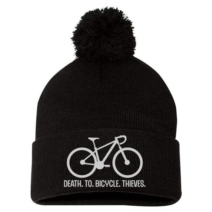 Cycling Death To Bicycle Thieves Gift Pom Pom 12in Knit Beanie