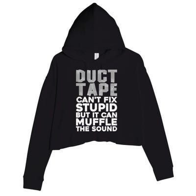 Cool Duct Tape Art For  Wo Handyman Duct Tape Lover Crop Fleece Hoodie