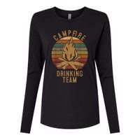 Campfire Drinking Team Camping Lovers Gifts Camper Womens Cotton Relaxed Long Sleeve T-Shirt