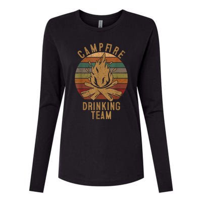 Campfire Drinking Team Camping Lovers Gifts Camper Womens Cotton Relaxed Long Sleeve T-Shirt