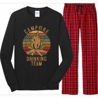 Campfire Drinking Team Camping Lovers Gifts Camper Long Sleeve Pajama Set