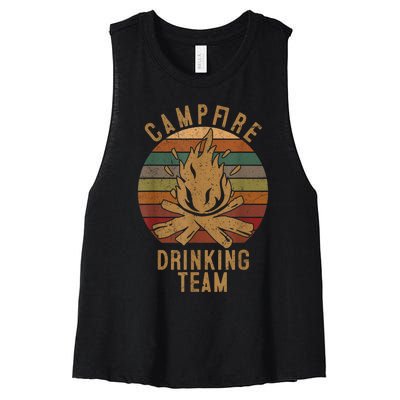 Campfire Drinking Team Camping Lovers Gifts Camper Women's Racerback Cropped Tank