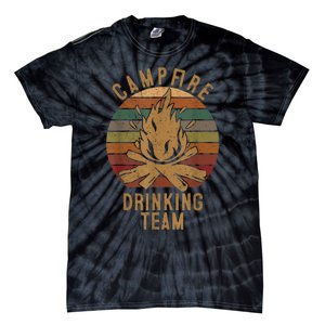 Campfire Drinking Team Camping Lovers Gifts Camper Tie-Dye T-Shirt