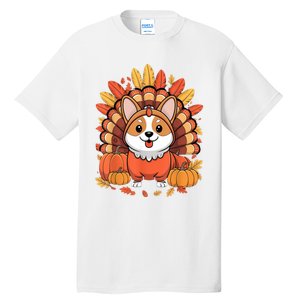 Corgi Dog Turkey Thanksgiving Costume Tall T-Shirt