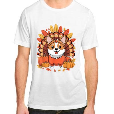 Corgi Dog Turkey Thanksgiving Costume Adult ChromaSoft Performance T-Shirt