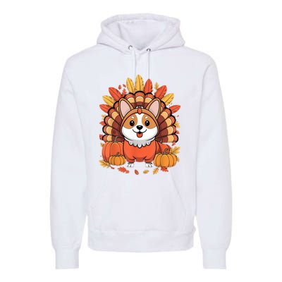 Corgi Dog Turkey Thanksgiving Costume Premium Hoodie