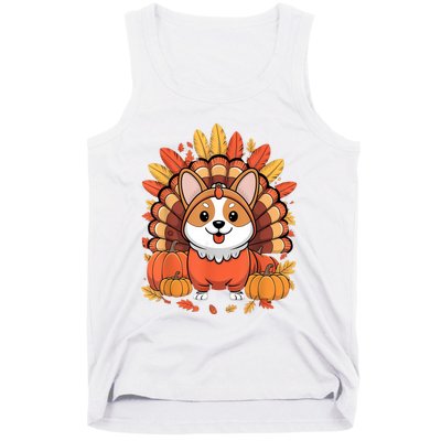 Corgi Dog Turkey Thanksgiving Costume Tank Top