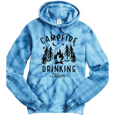 Campfire Drinking Team Happy Camper Camping Lover Tie Dye Hoodie