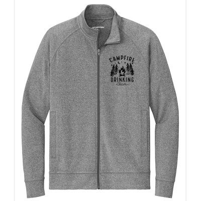 Campfire Drinking Team Happy Camper Camping Lover Stretch Full-Zip Cadet Jacket