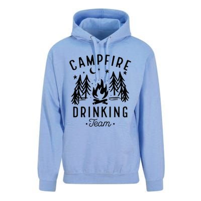 Campfire Drinking Team Happy Camper Camping Lover Unisex Surf Hoodie