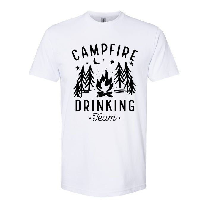 Campfire Drinking Team Happy Camper Camping Lover Softstyle CVC T-Shirt