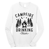 Campfire Drinking Team Happy Camper Camping Lover Long Sleeve Shirt