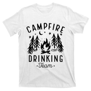 Campfire Drinking Team Happy Camper Camping Lover T-Shirt