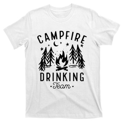 Campfire Drinking Team Happy Camper Camping Lover T-Shirt