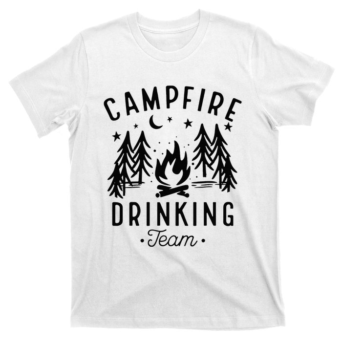 Campfire Drinking Team Happy Camper Camping Lover T-Shirt