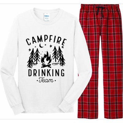 Campfire Drinking Team Happy Camper Camping Lover Long Sleeve Pajama Set