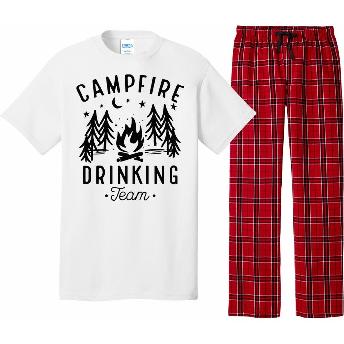 Campfire Drinking Team Happy Camper Camping Lover Pajama Set