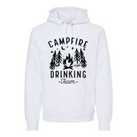 Campfire Drinking Team Happy Camper Camping Lover Premium Hoodie