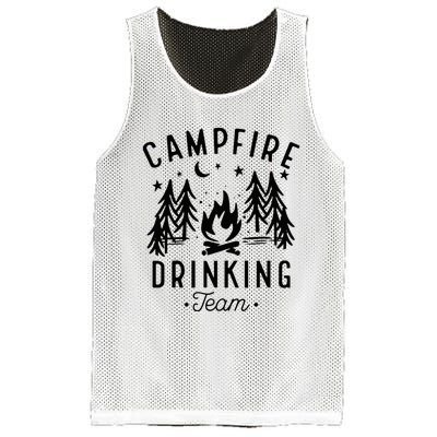 Campfire Drinking Team Happy Camper Camping Lover Mesh Reversible Basketball Jersey Tank