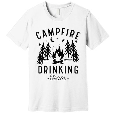 Campfire Drinking Team Happy Camper Camping Lover Premium T-Shirt