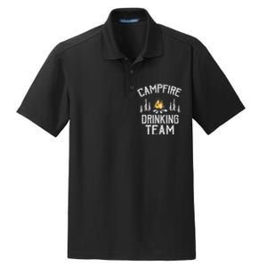 Campfire Drinking Team Camping Lovers Camper Dry Zone Grid Polo