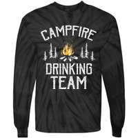 Campfire Drinking Team Camping Lovers Camper Tie-Dye Long Sleeve Shirt